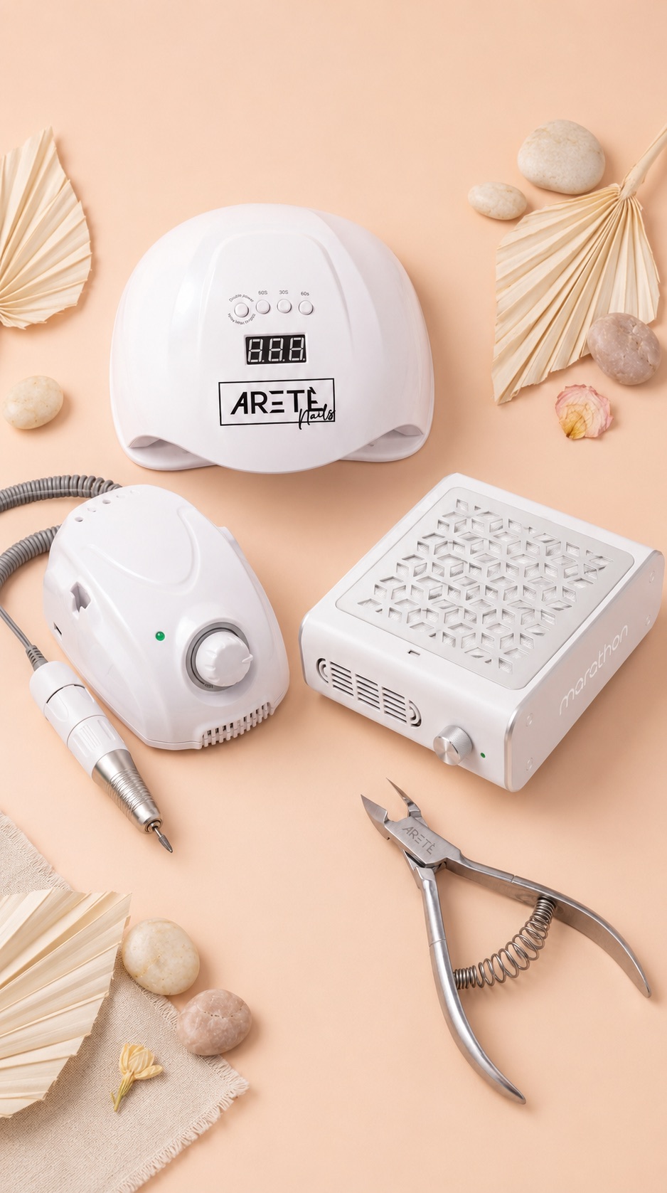 Attrezzature professionali Aretè con lampada, fresa, aspiratore e tronchesina